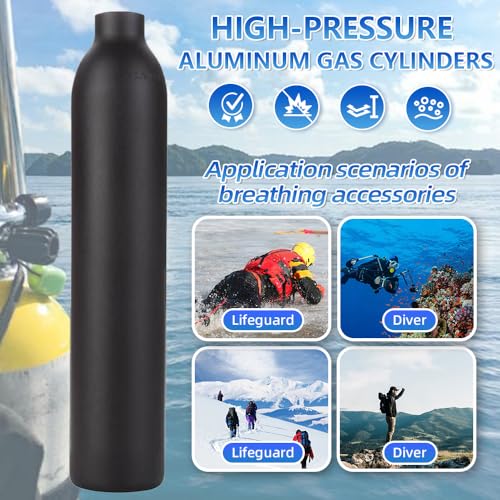 Depósito de aire PCP 4500 psi con rosca M18x1.5 para buceo y airsoft 2