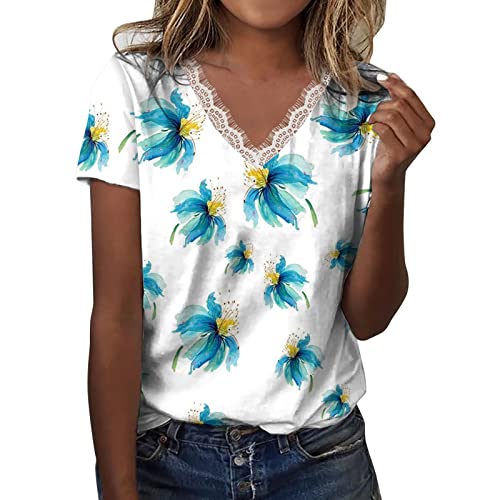Tshirt Damen Sommer Tops Kurzarm Oberteile,Schicke Oberteile Zum...