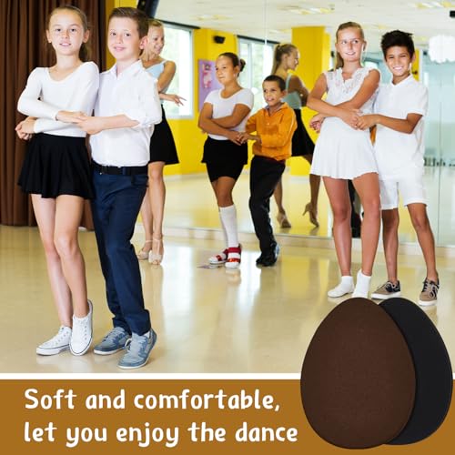 Image of Jecery 36 Pcs Suede Soles for Dance Shoes Non Slip Shoe Pads on Bottom of High Heeled Shoes Protectors Adhesive for Women (Brown,Black)