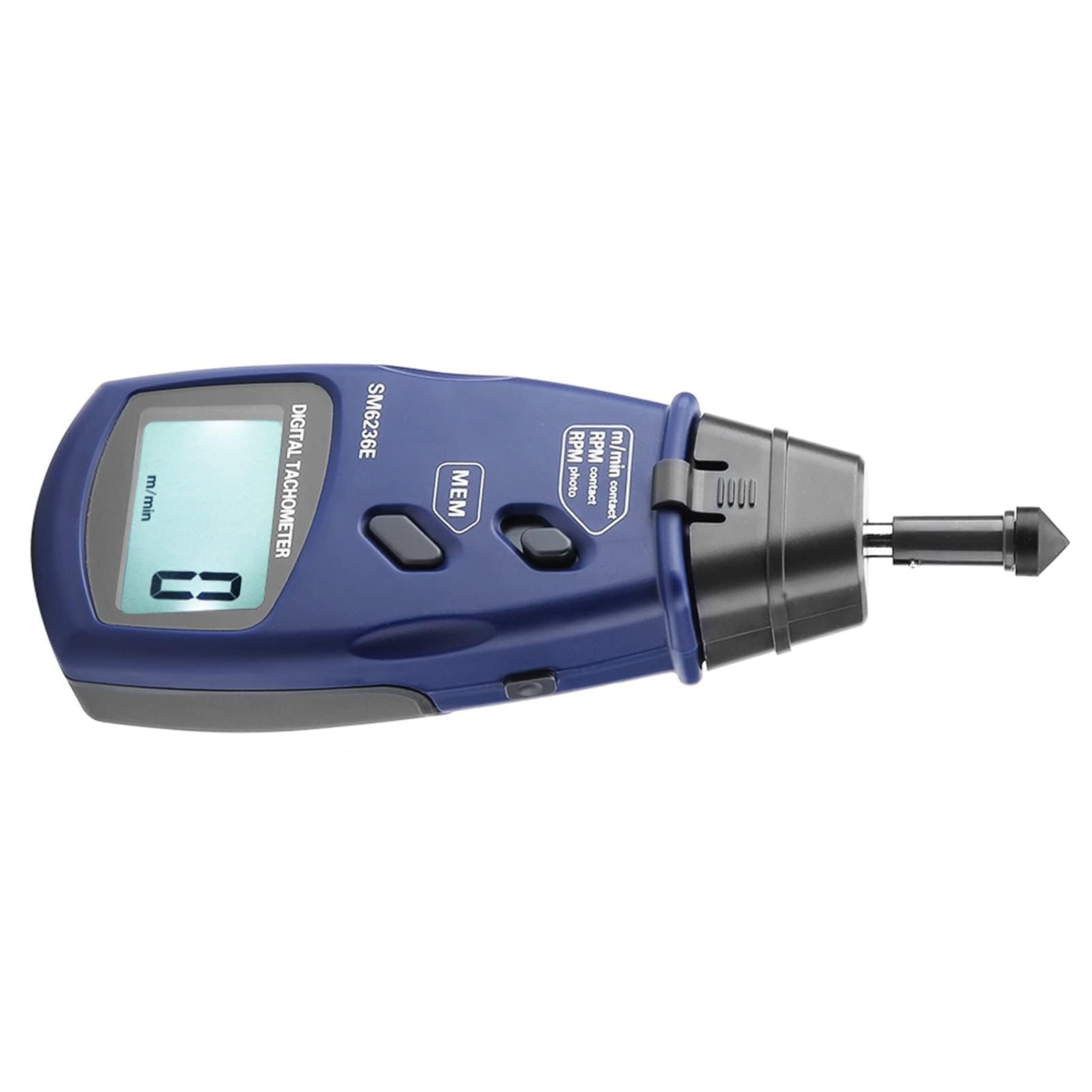 Tacómetro Digital DT6236E Tacómetro Fotográfico de Contacto/sin Contacto Tacómetro Láser de 5 Dígitos de 18 Mm RPM Tacómetro LCD Medidor de Rotación Medidor Probador Tacómetro Láser Fotográfico Digita