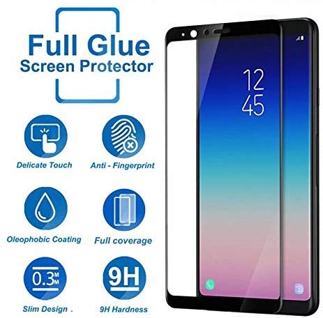 Image of Screen Protector for Samsung Galaxy A8 Star | A9 Star (Black) Tempered Glass Edge-to-Edge 6D Screen Guard With Installation Kit