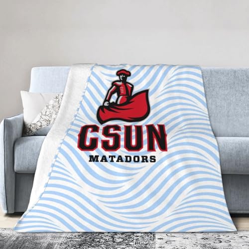 Cal State Northridge Matadors CSUN Fleece Blanket, Very Soft Microfiber Flannel Blanket for Couch Warm and Cozy for All Seasons