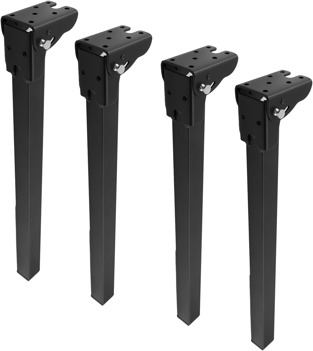 Geesatis Furniture Legs, Folding Metal Table Legs, Adjustable Replacement Desk Legs for Sofa Office Table Loveseat Dresser, with Mounting Screws, 4 Pack Black 16 inch