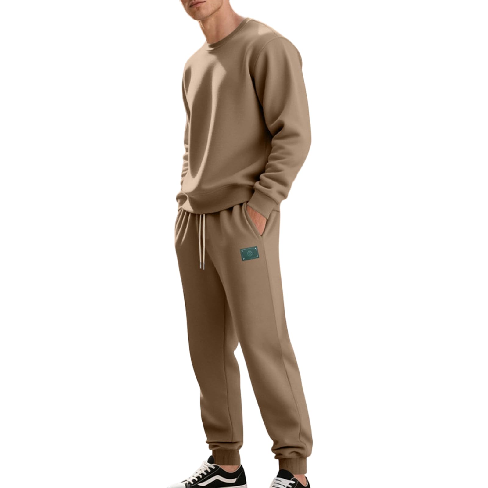 Tuta da uomo in due pezzi, per allenamenti e avventure all'aperto, antistrappo, top e pantaloni da allenamento da uomo, grigio, S