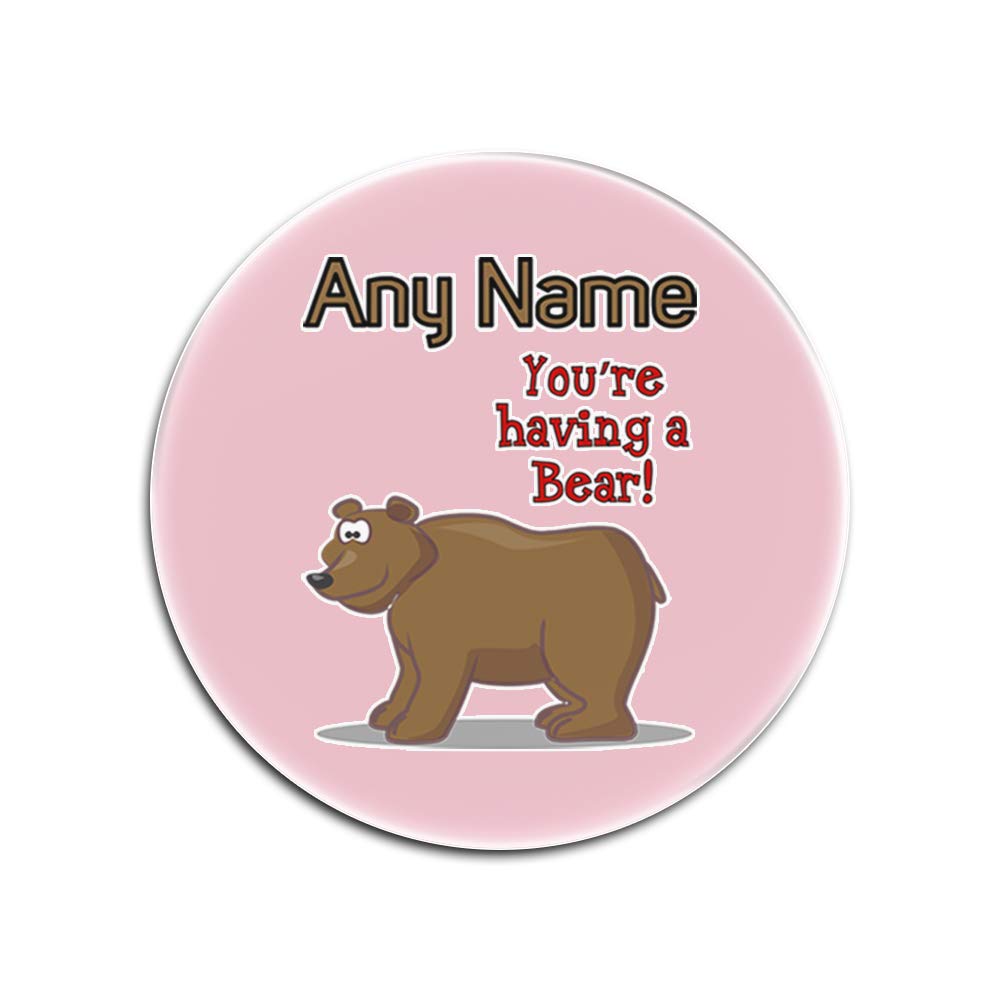 Lot de 4 dessous-de-verre en verre ronds blancs et roses You are Having a Bear