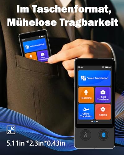 Wooask Sprachübersetzer Ohne Internet, Übersetzer Gerät Testsieger, Translator W12 Übersetzer Echtzeit 144 Sprachen mit sprachausgabe/Offline/Foto Sprachübersetzer für Reisen,Lernen und Business (Neu)