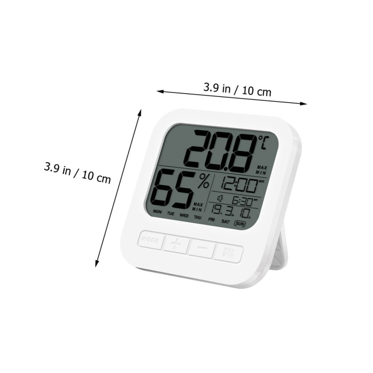 Toddmomy 2pièces Hygromètre Numérique Intérieur Thermomètre Avec Affichage De Humidité Température Indicateur De Alarme Et Enregistrement Valeurs Maximales