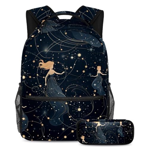 Constellation étoilée de la Vierge sac à dos ergonomique pour soulager le dos des élèves Large