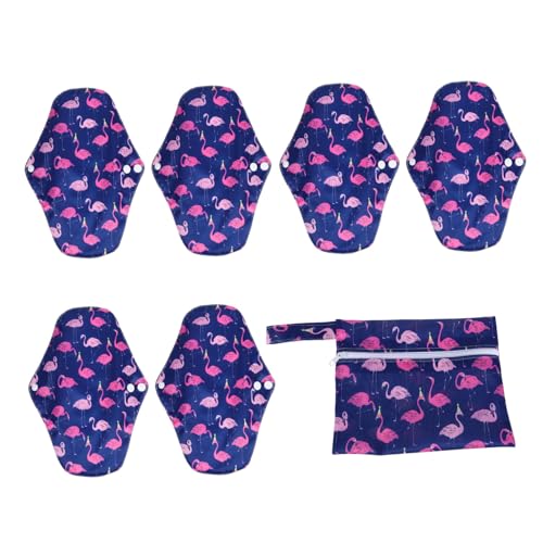 LOORGVEL Compresas Menstruales Reutilizables de Fibra de Bambú Activado Absorbentes y Transpirables con Bolsa para Mujer Menstruación y Posparto