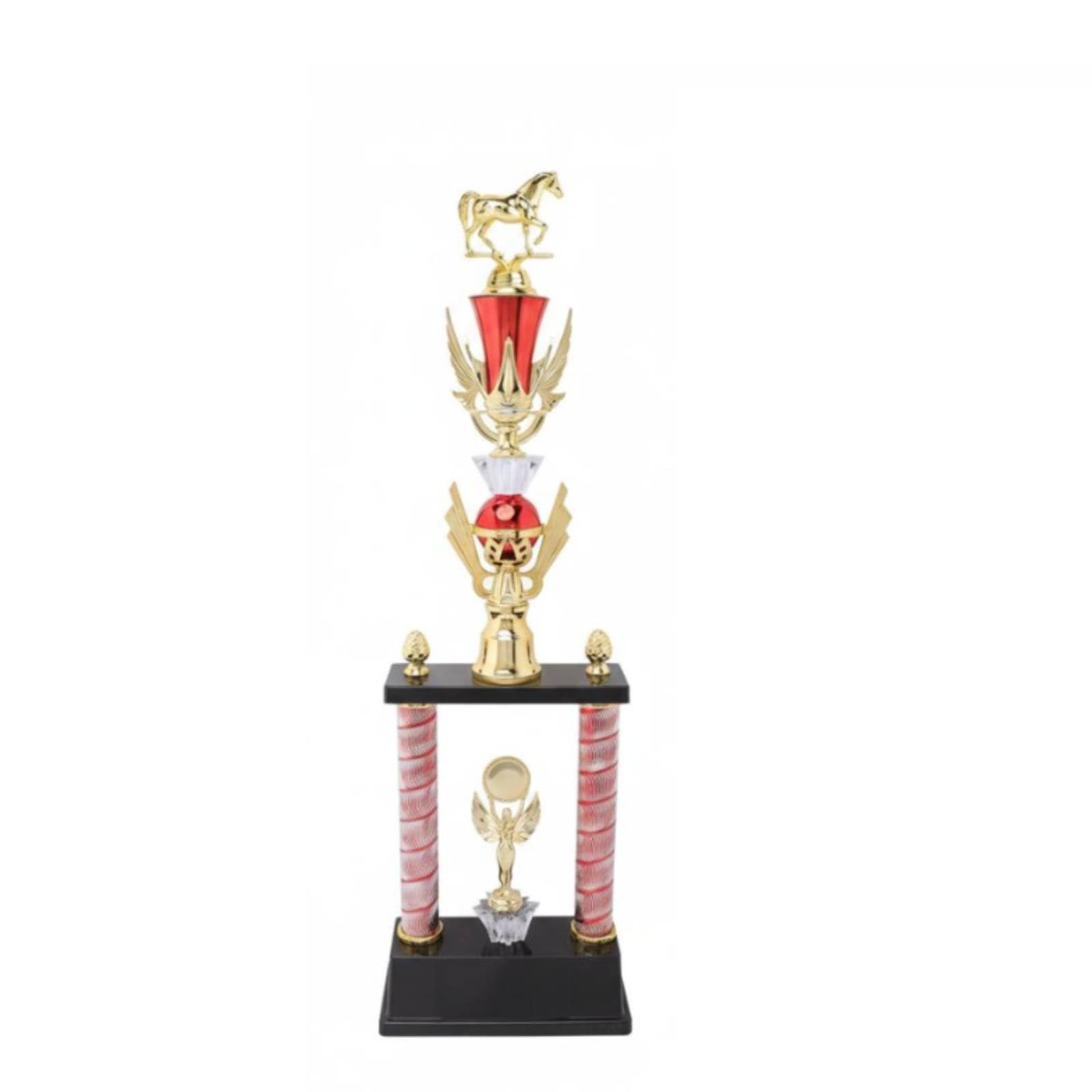 Customizable Horse Racing Award Complimentary Engraving Equestrian Award Statue Creative Design Golden Horse Award for Equestrians, Jockeys, 85CM, Ez24-two Pillar | Sporting Goods-image-31