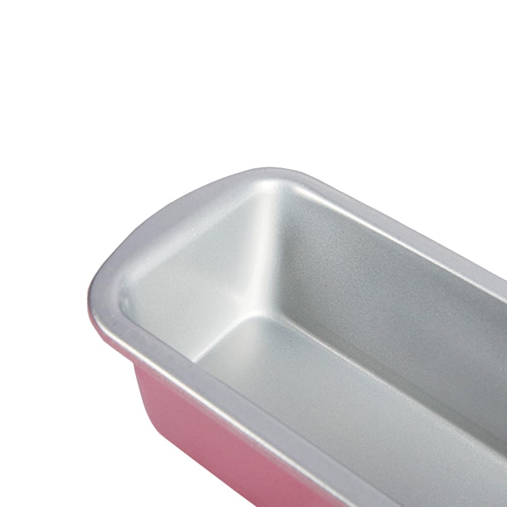 CANDeal 2 Uds 11 X 4 Pulgadas Moldes Rectangulares Para Pan, Molde Para Pan De Acero Al Carbono Para Hornear, Molde Para Pan Antiadherente De Porcelana Para Hornear, Molde Para Hornear Pan, Rosa