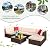 Devoko 7 Pieces Patio Furniture Sets All-Weather Outdoor Sectional Sofa Manual Weaving Wicker Rattan Patio Conversation Set with Cushion and Glass Table (Beige)