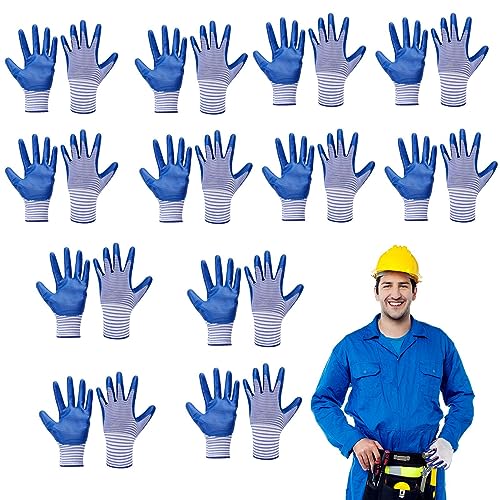 COMFOLIVING Guantes de seguridad, guantes de jardinería - Guantes de seguridad resistentes al corte para jardinería, guantes protectores mojados antideslizantes y resistentes al desgaste para