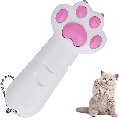 Juguete interactivo para gatos para ejercicio de captura en interiores, varita divertida para perros y mascotas para perseguir y jugar (blanco)