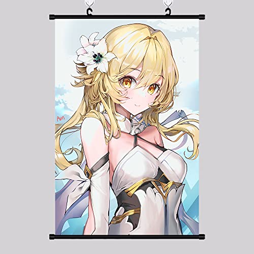 DMCMX Pintura de pergamino de Impacto Genshin, Lumine, Lindo, Pintura Decorativa de Personajes, Lienzo Impermeable, Cuadros Colgantes murales, decoración del hogar Cover