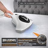 Brandson - Odkurzacz do roztoczy 300 W – odkurzacz do materaca, odkurzacz do roztoczy ze światłem UV do sterylizacji – pojemnik na brud 150 ml – dezynfekuje pościel, ubrania, meble tapicerowane,