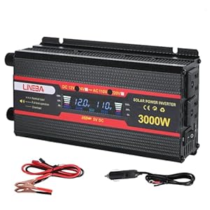 3000 Watt Power Inverter with LED Display,Dual AC Outlets,USB Port, 12V DC to 110V AC Converter Car Power Inverter for Vehicles, Car, RV, Truck, Off Grid Solar System, Outdoor Camping