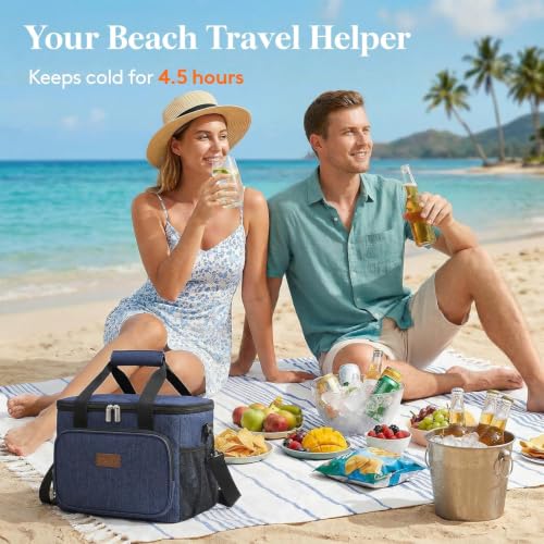 Image of Lifewit Large Lunch Bag, Insulated Lunch Box, Soft Cooler Cooling Tote for Adult Men Women, Dark Blue 24-Can (15L)