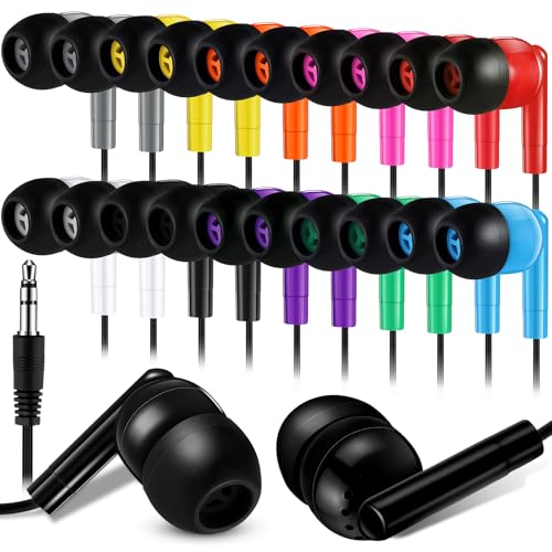 Kanayu 100 Pack Wired Earbuds Bulk for Classroom Ear...