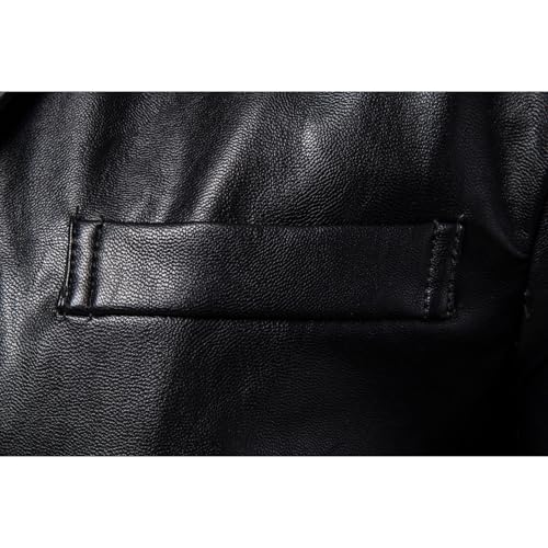 JEShifangjiusu Men's Lapel Faux Leather Blazer Business Casual Pu Blazers Jacket Stylish Soft Moto Sport Coat4