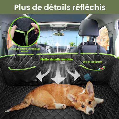 Housse voiture chien avec rallonge de siège auto imperméable