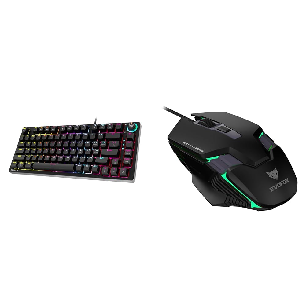 EvoFox Katana X2 TKL Mechanical Gaming Keyboard| Wired-Black Starter Series Spectre USB Wired Gaming Mouse with Upto 3600 DP (Black)-image-2