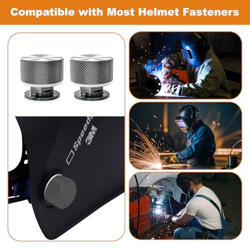 Image of Welding Hood Fasteners Upgraded Version Pipeliner Helmet Accessories Headgear Replacement Parts 1 Pair (Titanium Grey)