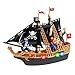 Kidplokio Toy Pirate Ship Boat Adventure Playset with Lights Sounds Action Figures, Black, Boys, Ages 3+