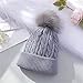 Baby Pom Hat Knit Soft Stretchy Yarn Colorful for Newborn Infant Toddler 0 to 3 Years Winter Fashion (Grey, One Size)