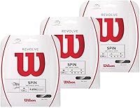 Vista 3 de Wilson Juego de cuerdas de tenis Revolve 16, color negro