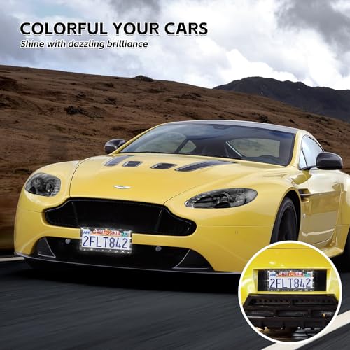 [2 Pack] Luxury Bling License Plate Frames - Hand-Set 1200+ Sparkly Crystals - Rust-Proof Stainless Steel Car Accessories for Women - Universal Fit Front and Rear Set - Thumbnail 6