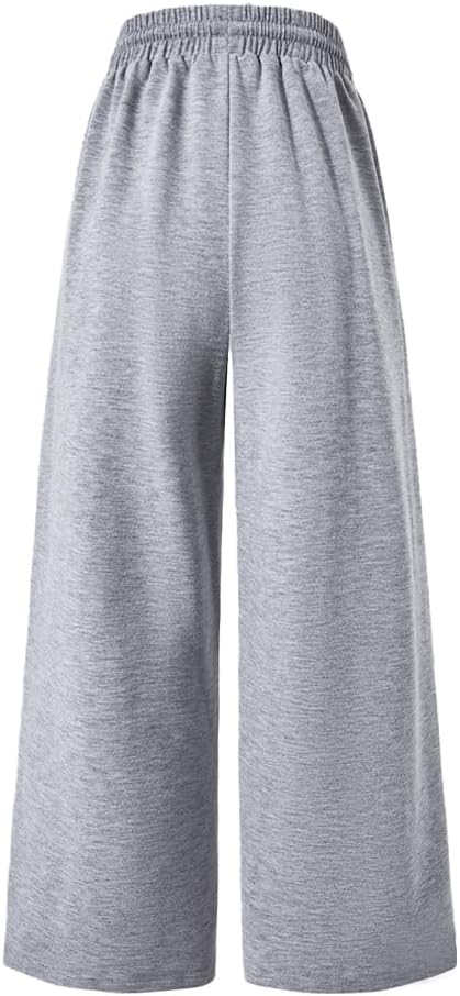 Nivne Tco Tween 2pcs Girls Pants Set Casual Drawstring Waist Baggy Lounge Wide Leg Pants with Slant Pockets - Image 3