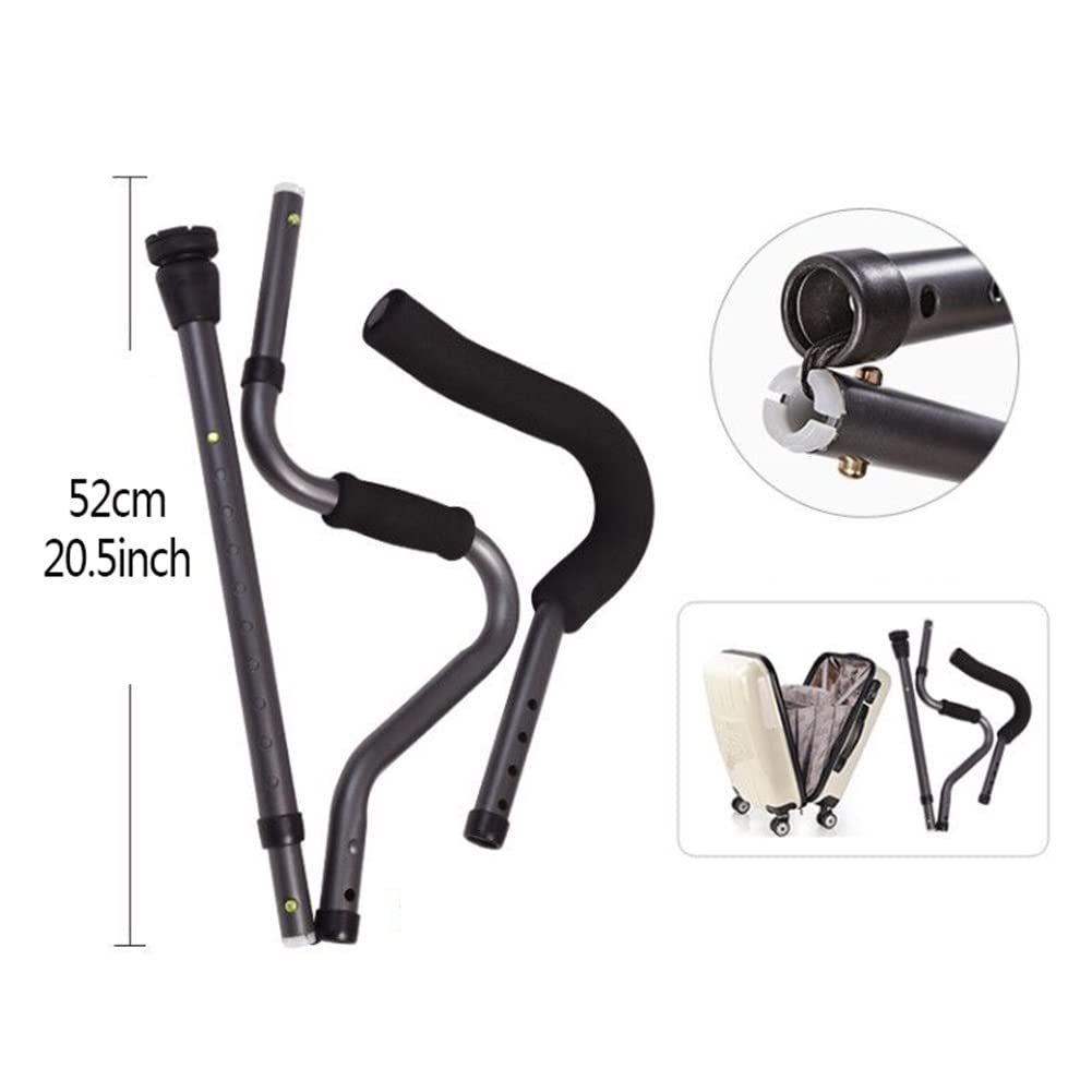 Stampelle Pieghevoli per Adulti da Viaggio, stampelle ergonomiche ascellari, stampelle in Alluminio Leggero Regolabili (1 Paio)