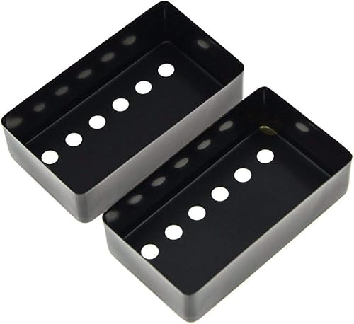 Miniatura 6 de Dopro Juego de 2 cubiertas de metal Humbucker para pastilla de guitarra Humbucker de latón 1.937 in2.047 in espaciamiento de poste cromado