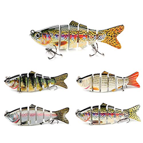 Novsix Vissen Lokken Realistische Bionische aas voor Bass forel Levensechte Zoetwaterzoutwater Vis Lokken Basaas, Met Koolstofstaal Scherpe Vishaken