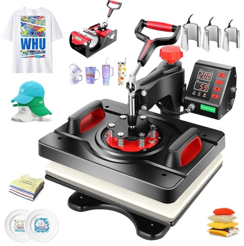 AKEYDIY Upgraded Heat Press Machine 8 in 1 Combo,Digital Multifunction...