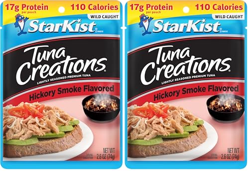 Image of StarKist Tuna Creations Hickory Smoked Pouch (2.6 oz - 2 Pack) Wild Caught, High Protein Shelf Stable Seafood, Gluten Free, Soy Free, No Draining, Ready to Eat for Salads and Sandwiches