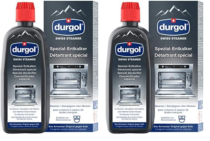 durgol swiss steamer Spezial-Entkalker – Kalkentferner für Steamer bzw. Dampfgarer aller Marken – 1x500ml (Packung mit 2)