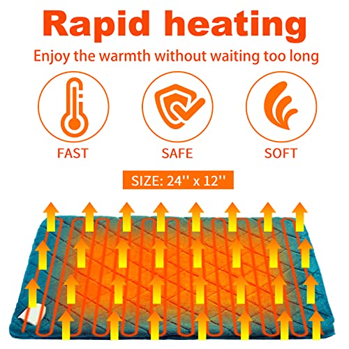 Electric Heating Pad For Back Pain Relief, Heating Pads For Cramps 9 Temperature Settings And 4 Auto Shut Off, Blue-Green Heat Therapy For Shoulder Neck Back, Machine Washable Extra Large (12''X24'') #TOP25