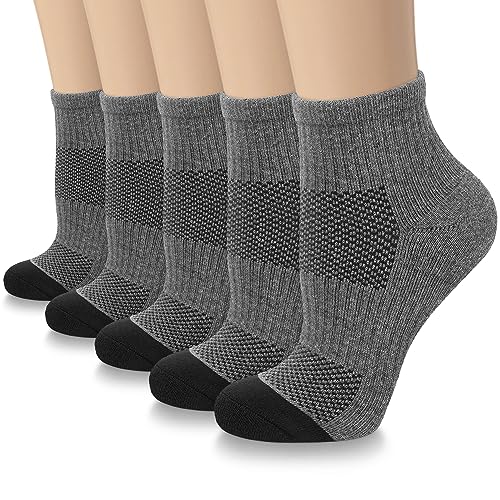 Image of 5 Pairs Copper Compression Socks for Women & Men - Ankle Plantar Fasciitis Arch Support Running Socks for Athletic