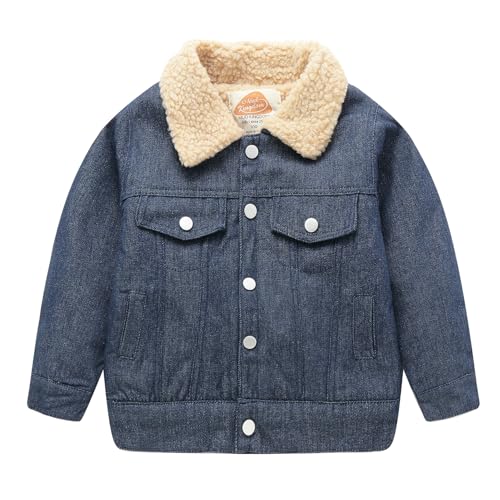 Veste en jean polaire petit garçon avec col Sherpa isolant et doux