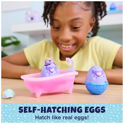 HATCHIMALS ALIVE - 2 Oeufs Hatchimals + Douche Color Change - 2 Figurines À Collectionner Qui Changent De Couleur + 15 Accessoires - A Faire Eclore Avec De L'Eau - Figurine - Jouet Enfant 5 Ans et +
