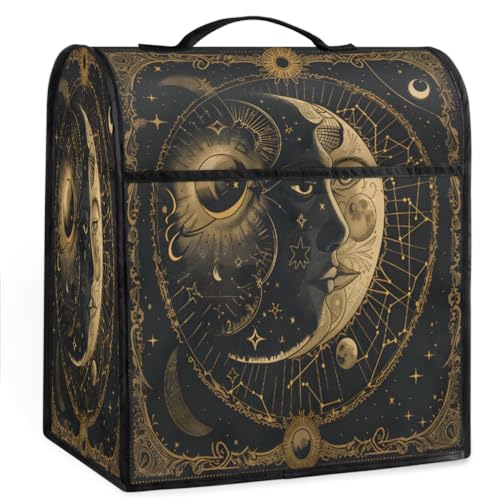 Coffee Maker Cover Bohemian Moon Kitchen Appliance Covers Small Appliance Covers Blender Cover Juicer Cover Dust Covers for Kitchen Appliances with Top Handle and Pockets,Washable,B731