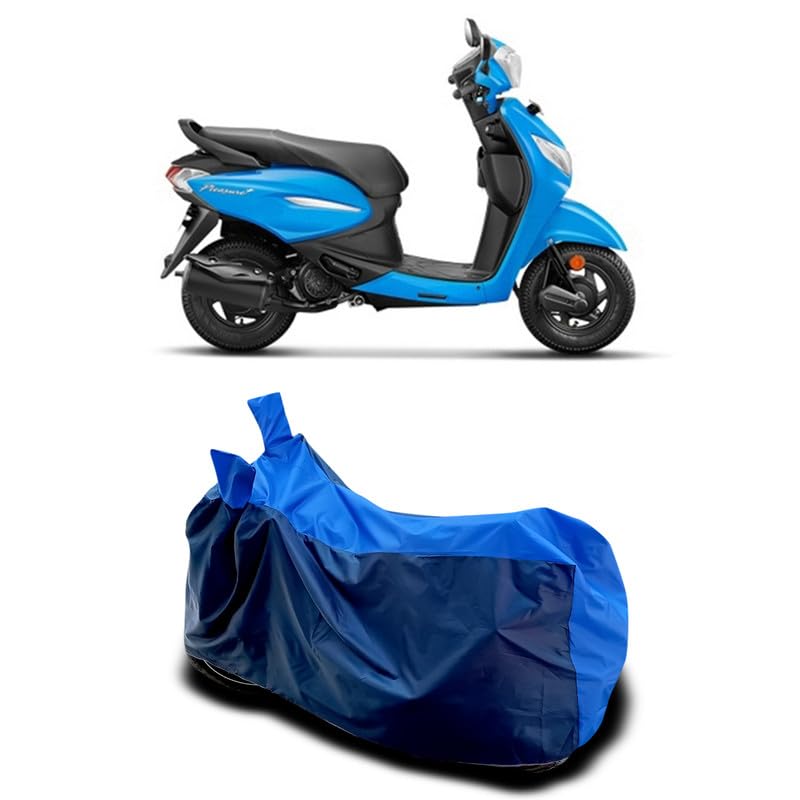 Image of DUFFEL-Two Wheeler Bike Body Cover Compatible for Hero Pleasure+ 110 Bs6 Heat Protectio /UV-Rays /Birds Dropping /DustProof /Waterproof All Variants [Nevay Blue]