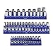 VEVOR Magnetic Socket Organizer Set, 3PCS Magnetic Socket Holder, 1/4'', 3/8'' & 1/2'' Metric Socket Trays with Clear Labels, Hold up to 75PCS Standard & Deep Sockets, Blue (Sockets Not Included)