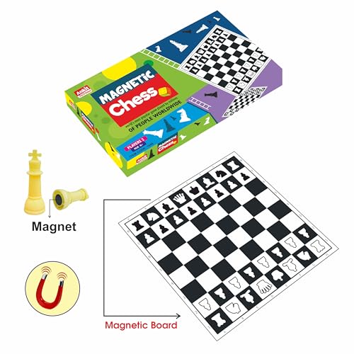 Image of Ankit Toys & Games Magnetic Chess 15 inch Board Game Set - Portable, Travel Friendly, Ideal for Kids and Families, Magnetic Pieces for Stability, Classic Strategy and Luck Games