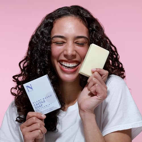 Image of Dr. Natural Castile Bar Soap - Multipurpose Soap Bar with Anti-Acne Properties - for Face, Body, Hair - Sensitive Skin Body Wash - Peppermint - 2 pcs