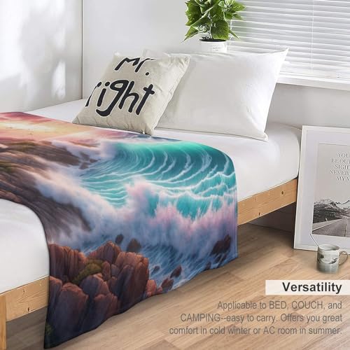 Couverture polaire en peluche flannel douce et moelleuse pour lit 150x200cm