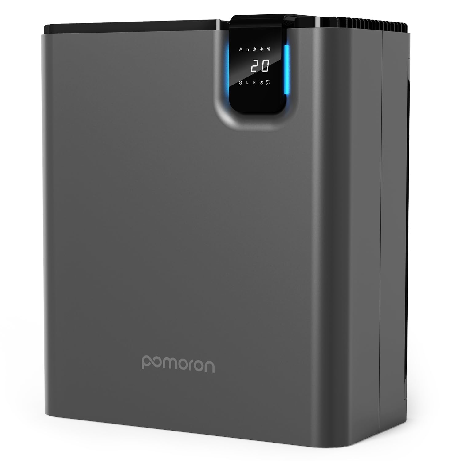 POMORON Air Purifiers for Home Large Room Up to 2500Ft² with Air Quality Sensor&Auto Mode, UV Light, H13 HEPA Air Purifiers Filter 99.97% of Pollen Allergies Smoke Pet Dander for Bedroom, Grey