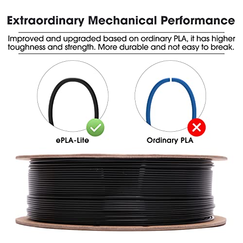 Image of eSUN PLA Filament 1.75mm, High Toughness 3D Printer Filament Upgraded PLA Filament, Dimensional Accuracy + /- 0.03mm, 1KG Cardboard Spool (2.2 LBS) 3D Printing Filament for 3D Printers, Black